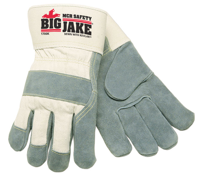 Big Jake® Premium A+ Side  Cow Skin Leather Palm Work Gloves with Safety Cuff - Spill Control